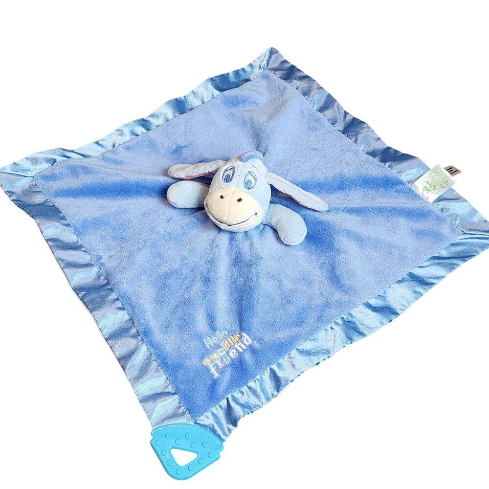 Disney Baby Eeyore blue lovey security blanket teether Hello Little Friend